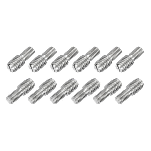 UEIWMX-M5x10mm to M8x10mm Double End Threaded Stud Screw Reducing Bolt,304 Stainless Steel Thread Reducer Adapter for Furniture Fastener Welding, Hardware Connectors 12 Pack