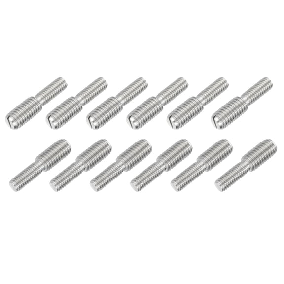 UEIWMX-M5x15mm to M8x15mm Double End Threaded Stud Screw Reducing Bolt,304 Stainless Steel Thread Reducer Adapter for Furniture Fastener Welding, Hardware Connectors 12 Pack