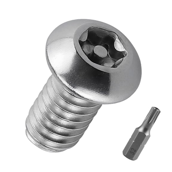 UEIWMX-M6-1.0 x 8mm Button Head Security Screws, 304 Stainless Steel Anti-Theft Machine Screws for Automotive & Outdoor Equipment Protection, 30 pcs (Bit Included)