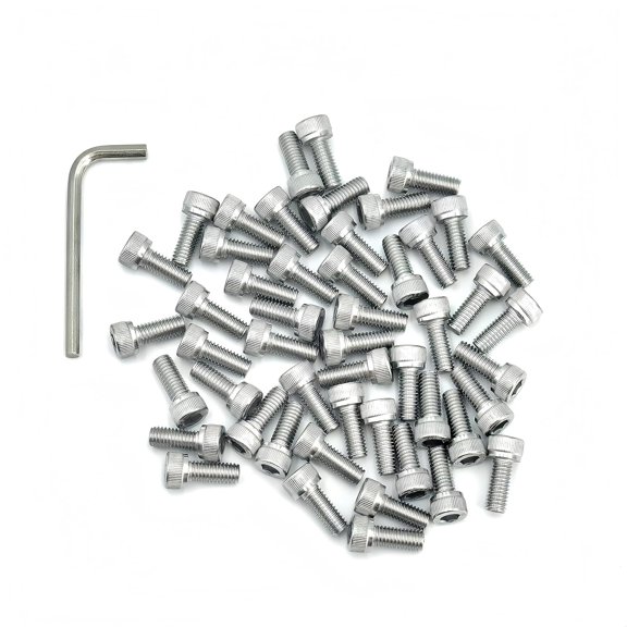 UEIWMX-M6-1 x 14mm Socket Head Cap Screws, Stainless Steel 18-8 (304), Allen Socket Drive, Full Thread, Bright Finish, 50 PCS(with Hex Spanner)