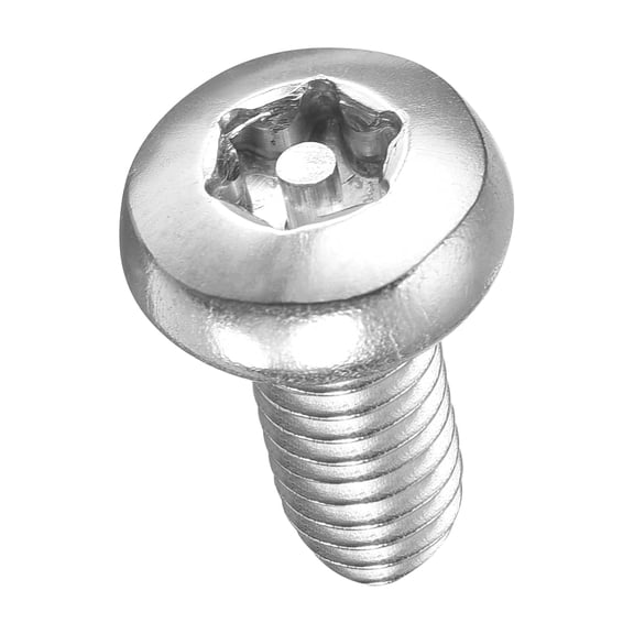 UEIWMX-Pan Head Torx Security Screws Bolts (M6-1x12mm) 40Pcs, Button Torx Head Machine Screws 304 Stainless Steel - for Furniture Woodworking Project, Silver Tone