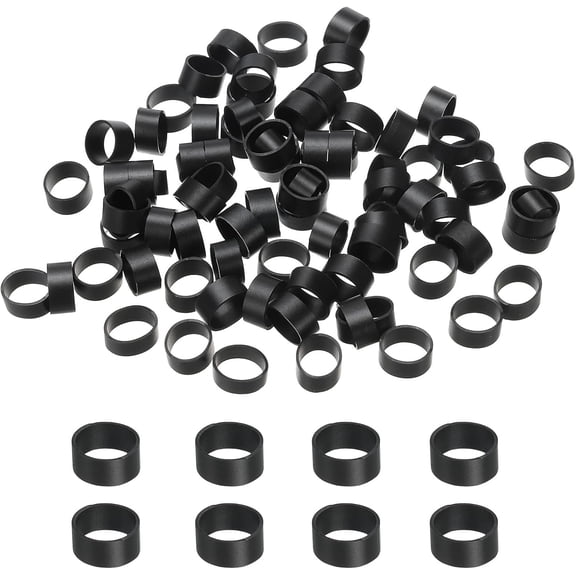 UEIWMX-Silicone Rubber Bands Cable Ties 0.5", 200 Pcs Flat Rubber Elastic Band for Office Supplies Home Cord Wrapping, Black