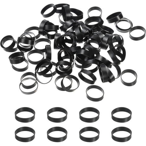 UEIWMX-Silicone Rubber Bands Cable Ties 1.1", 200 Pcs Flat Rubber Elastic Band for Office Supplies Home Cord Wrapping, Black