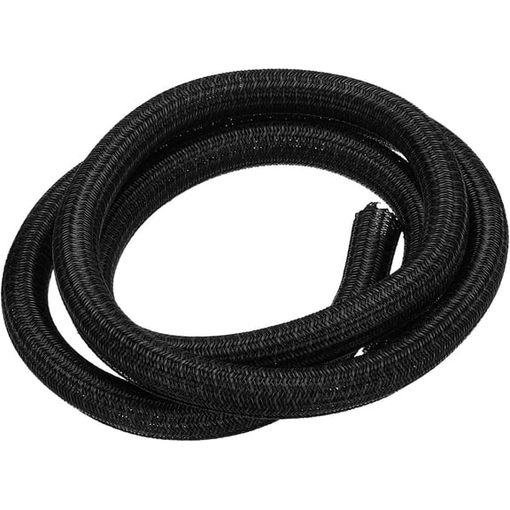 UEIWMX-Split Sleeve Wire Loom 5/8" 5Ft Black Self Wrapping Braided Sleeve UL94-V2 Fireproof PET Sleeving for Automotive, Home Cable Management
