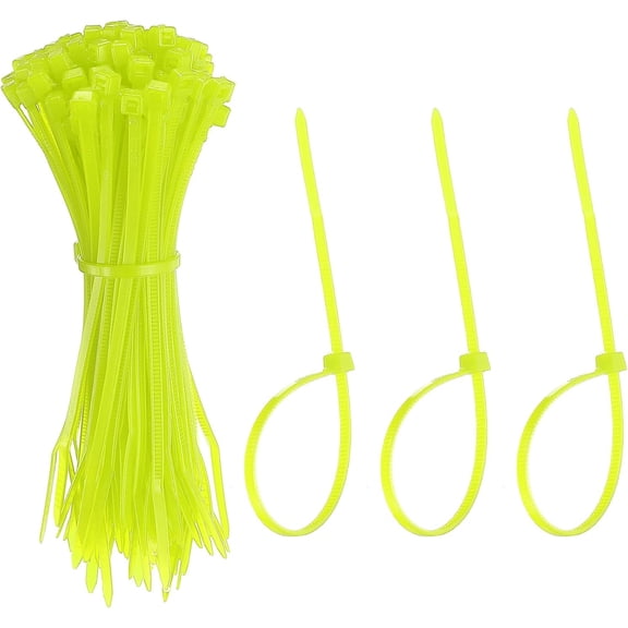 UEIWMX-Zip Ties Plastic Cable Ties, Self-Locking Wire Zip Tie 4 Inch Fit for Home Garden Office Workshop Travel - (100 Pack, Fluorescent Green)