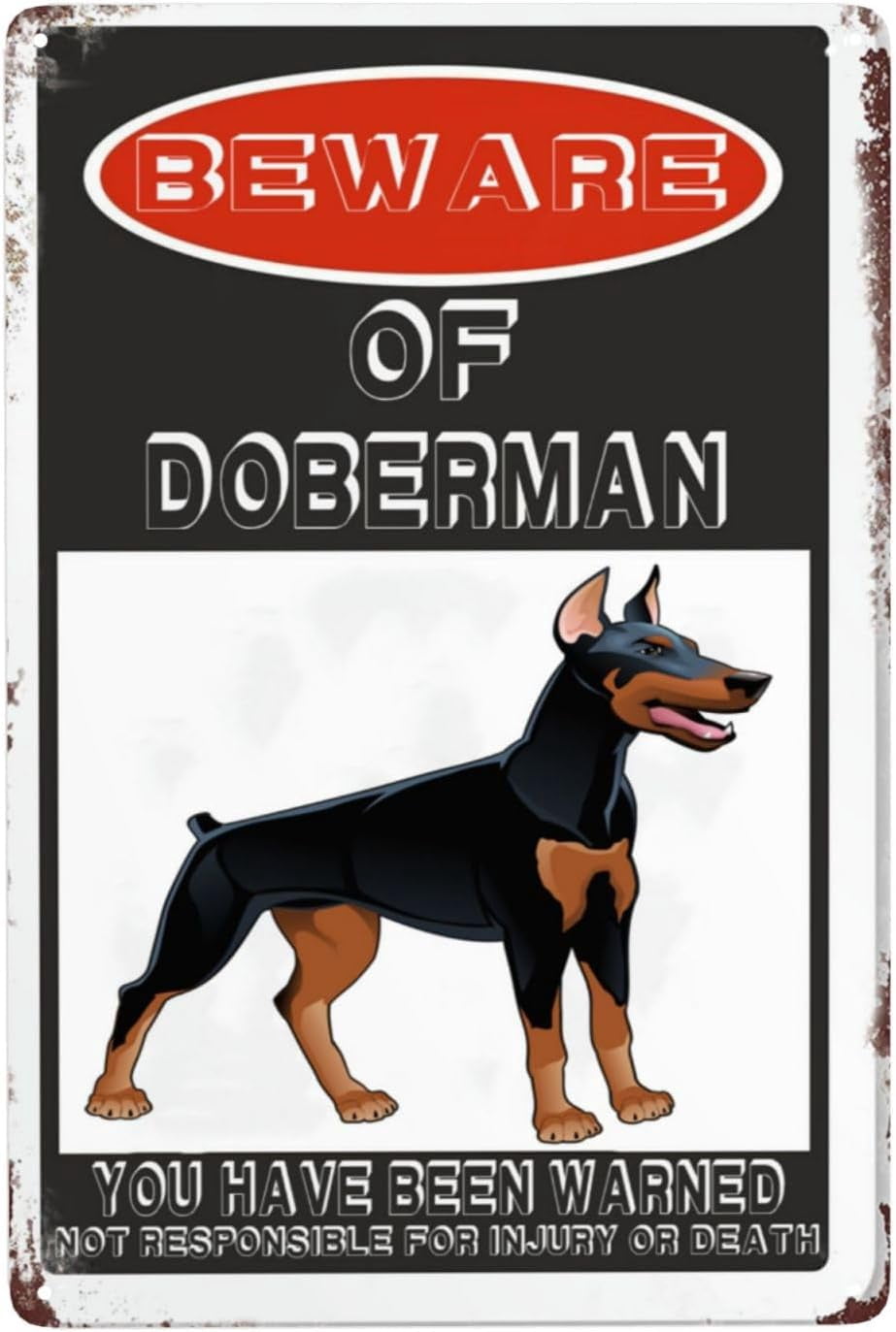 UEJUNBO Beware Of Doberman Sign,12"X 8" Rust Free Beware Of Doberman
