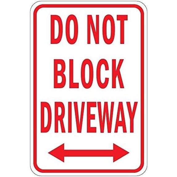 UEJUNBO Do Not Block Driveway Sign Business Sign 12X8 Inches Metal Tin ...