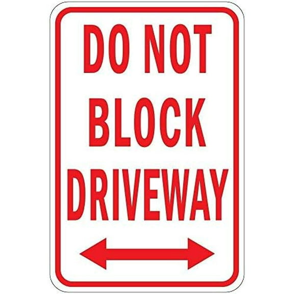 UEJUNBO Do Not Block Driveway Sign Business Sign 12X8 Inches Metal Tin Sign