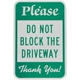thumbnail image 1 of UEJUNBO Legend Please Do Not Block The Driveway, Green on White Sign Business Sign 12X8 Inches Metal Tin Sign, 1 of 4
