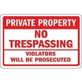 thumbnail image 1 of UEJUNBO Private Property No Trespassing Violators Will Be Prosecuted Sign Business Sign 12X8 Inches Metal Tin Sign, 1 of 4