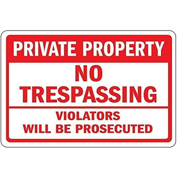UEJUNBO Private Property No Trespassing Violators Will Be Prosecuted Sign Business Sign 12X8 Inches Metal Tin Sign