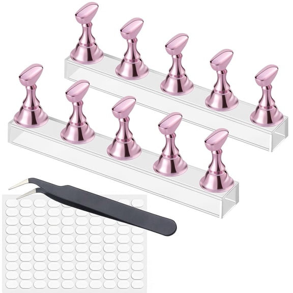 UELJZPE Nail Stands Press on Nail Stand Set With Tweezers Practical Nail Holder For Display