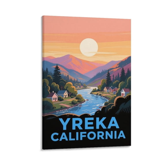 UENPHN Yreka California Vintage Travel Poster 08X12inch(20X30cm) Frame Canvas Wall Posters And Art Prints Modern Home Bedroom Decor Posters