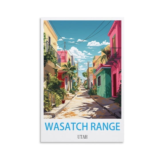 UENPHN wasatch range utah vintage travel 12X18inch(30X45cm)