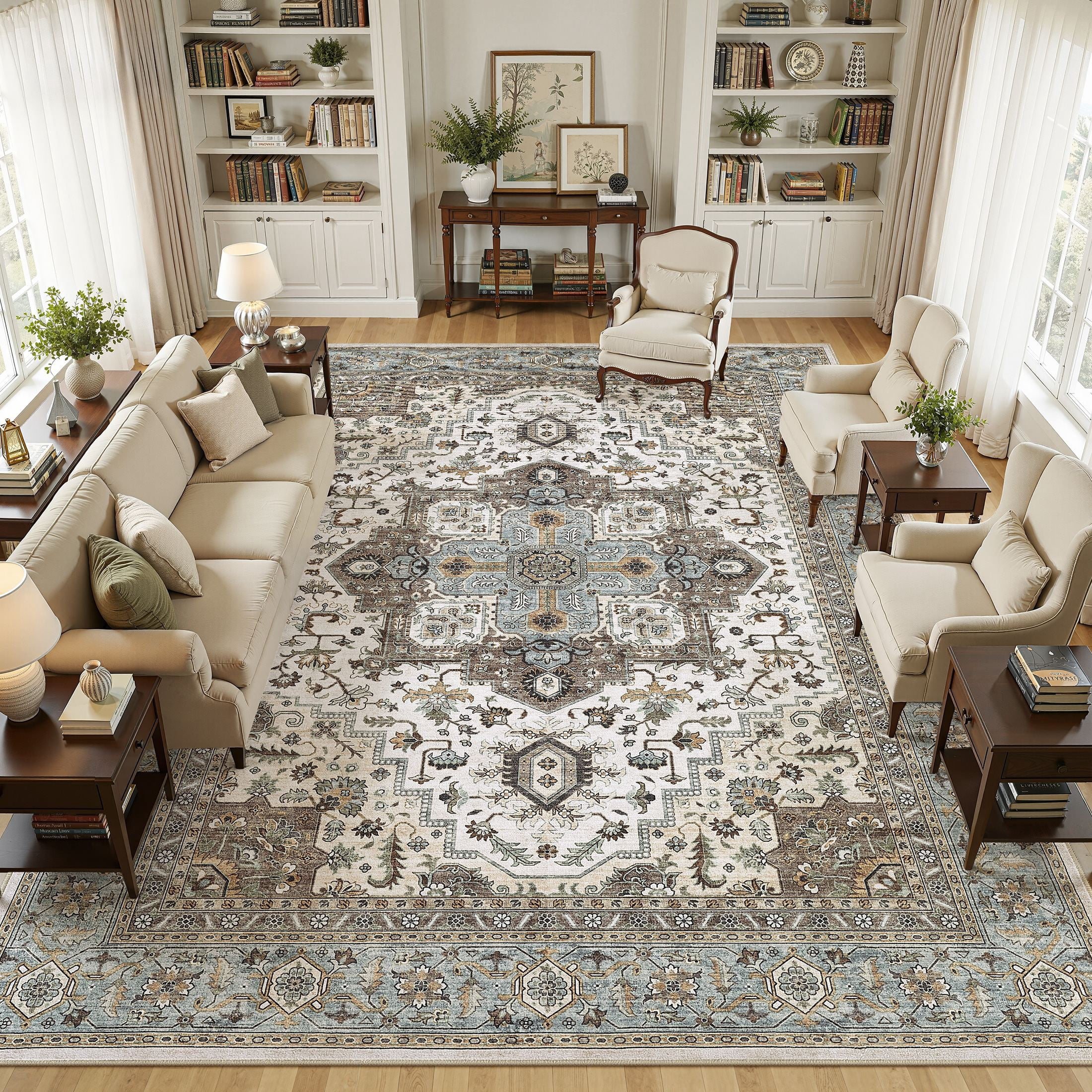 Full Wall Rug UERMEI 10'x12' Large Area Rugs for Living Room, Non-slip Washable ...