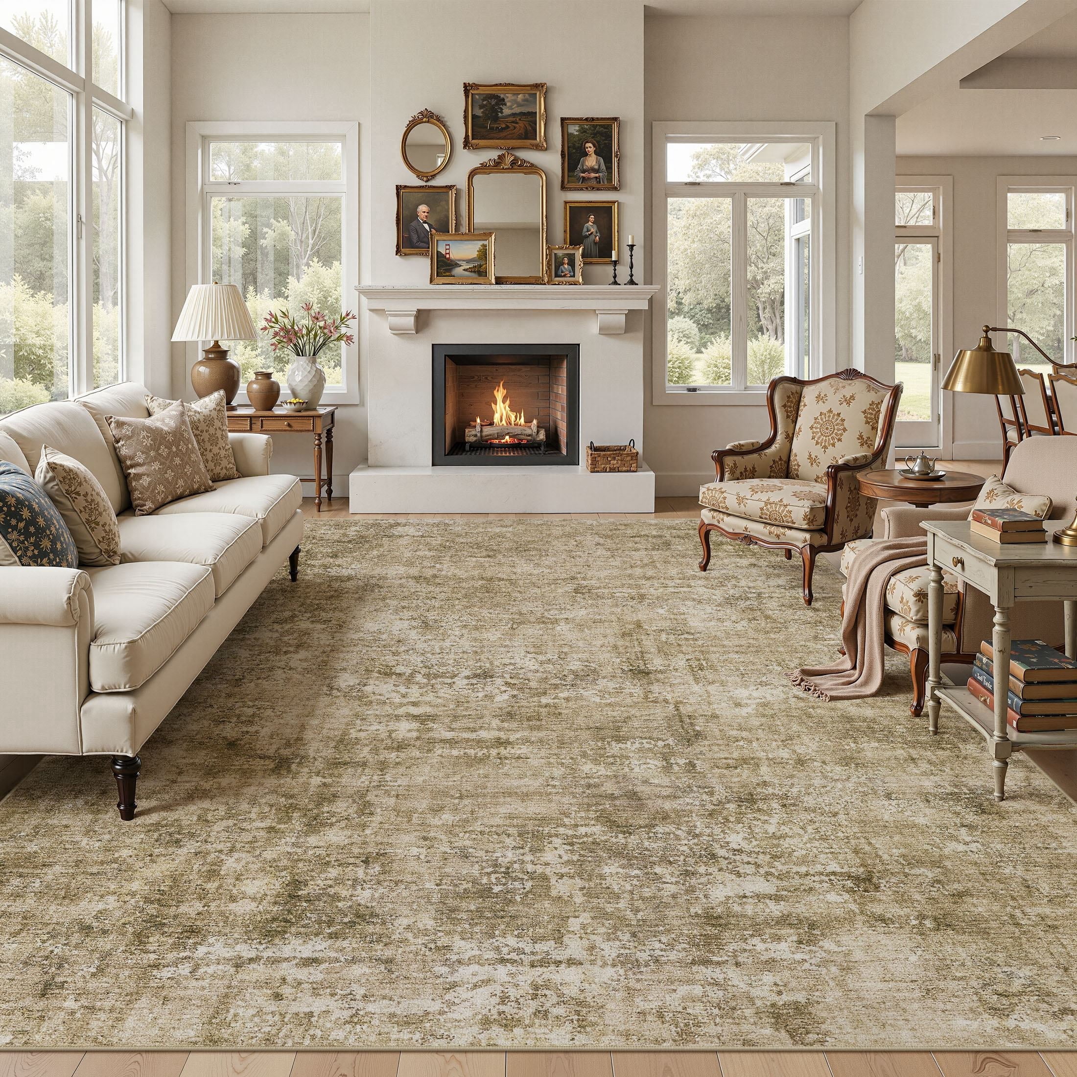 UERMEI 10'x12' Large Area Rugs for Living Room, Washable Non-slip Soft ...
