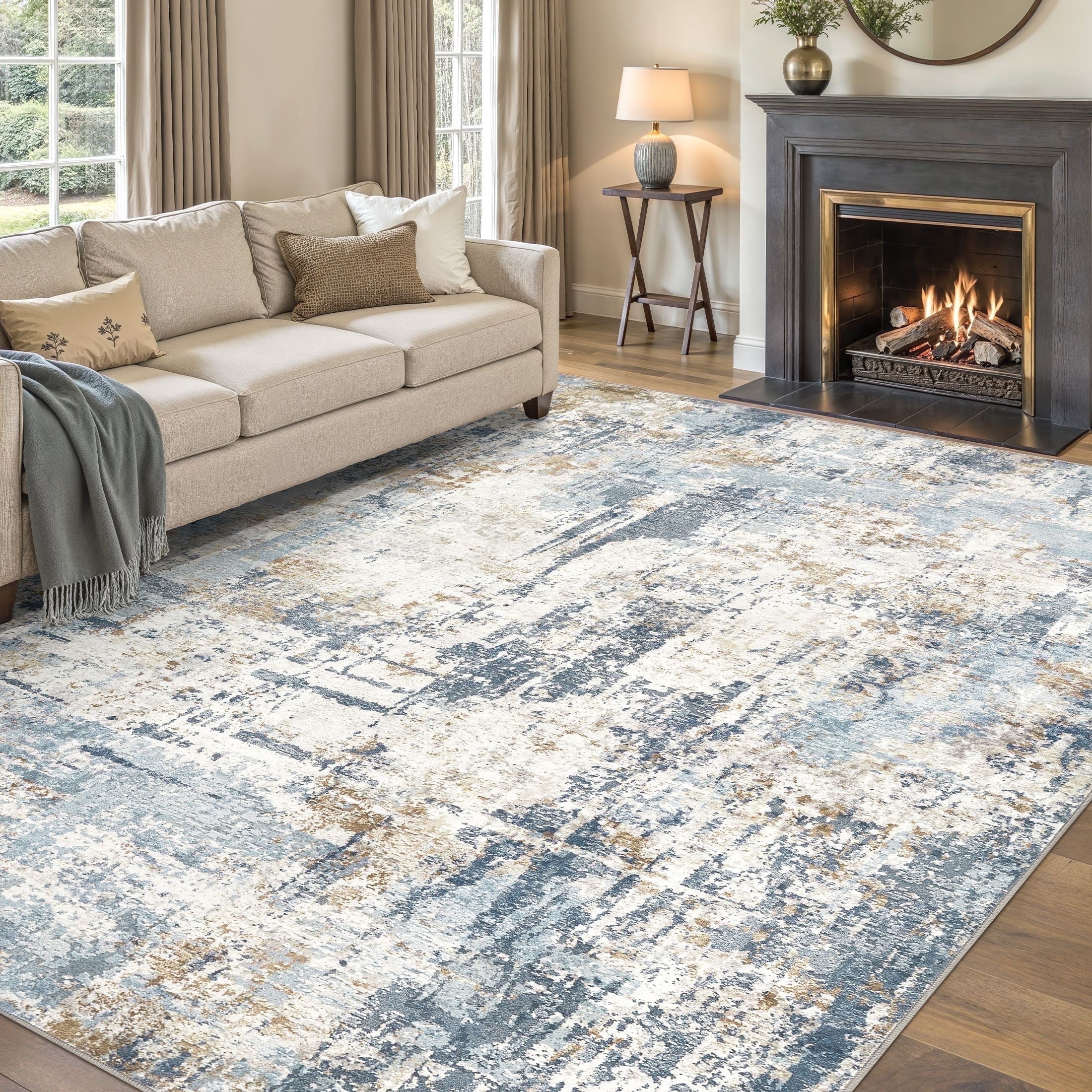 UERMEI 10'x12' Large Area Rugs for Living Room, Washable Non Slip ...