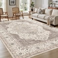 thumbnail image 1 of UERMEI 10'x12' Washable Large Area Rugs for Living Room,Vintage Floral Boho Printed Carpet, Non Slip Indoor Rugs for Bedroom Home Decor Carpets, Brown, 1 of 11