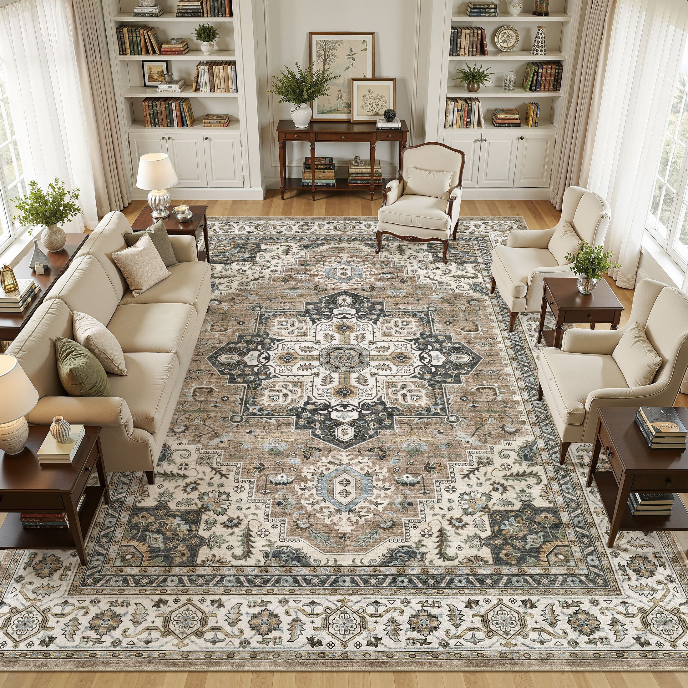 UERMEI 10'x14' Large Area Rugs for Living Room, Non-slip Washable ...