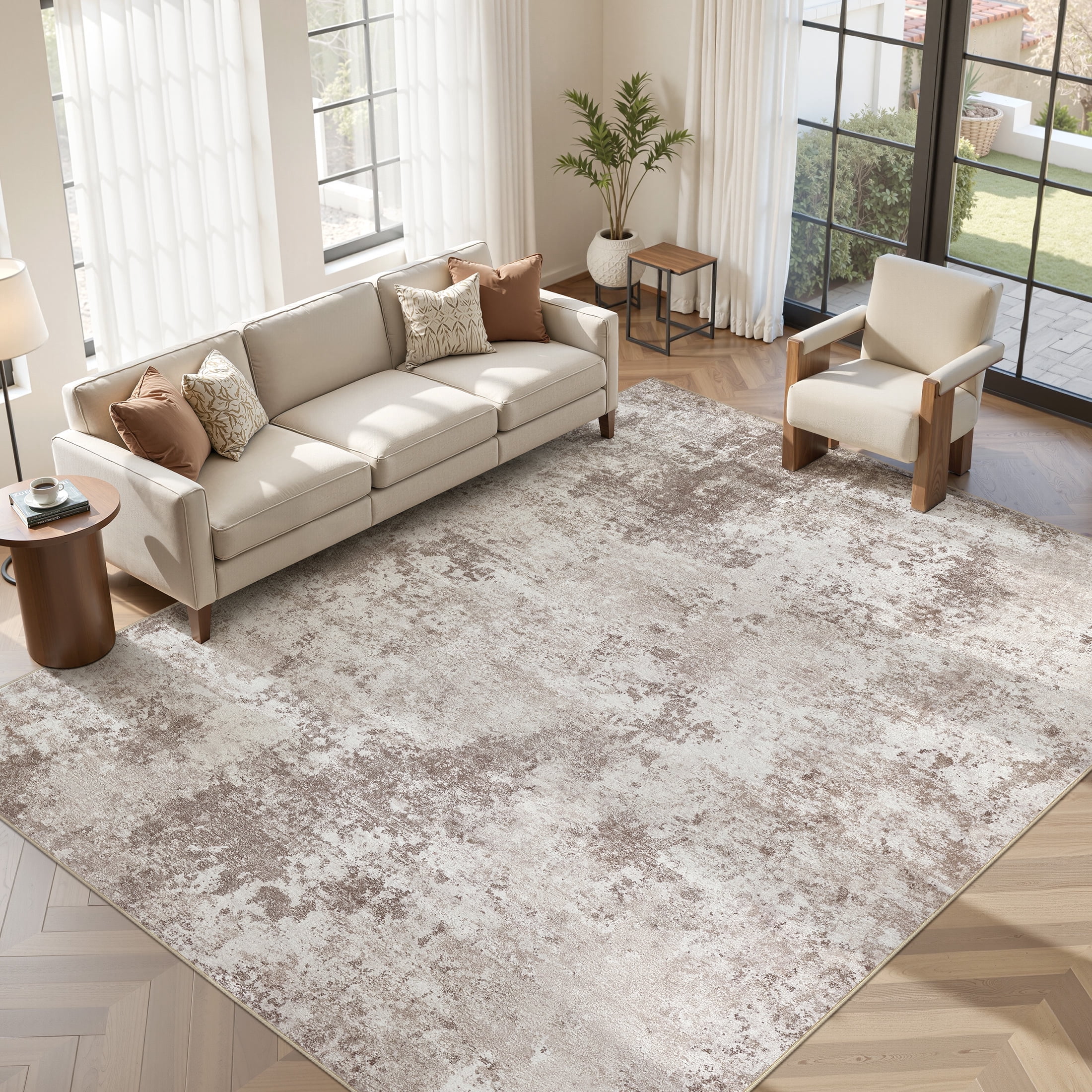 UERMEI 10x14 Washable Area Rugs for Living Room, Modern Abstract ...