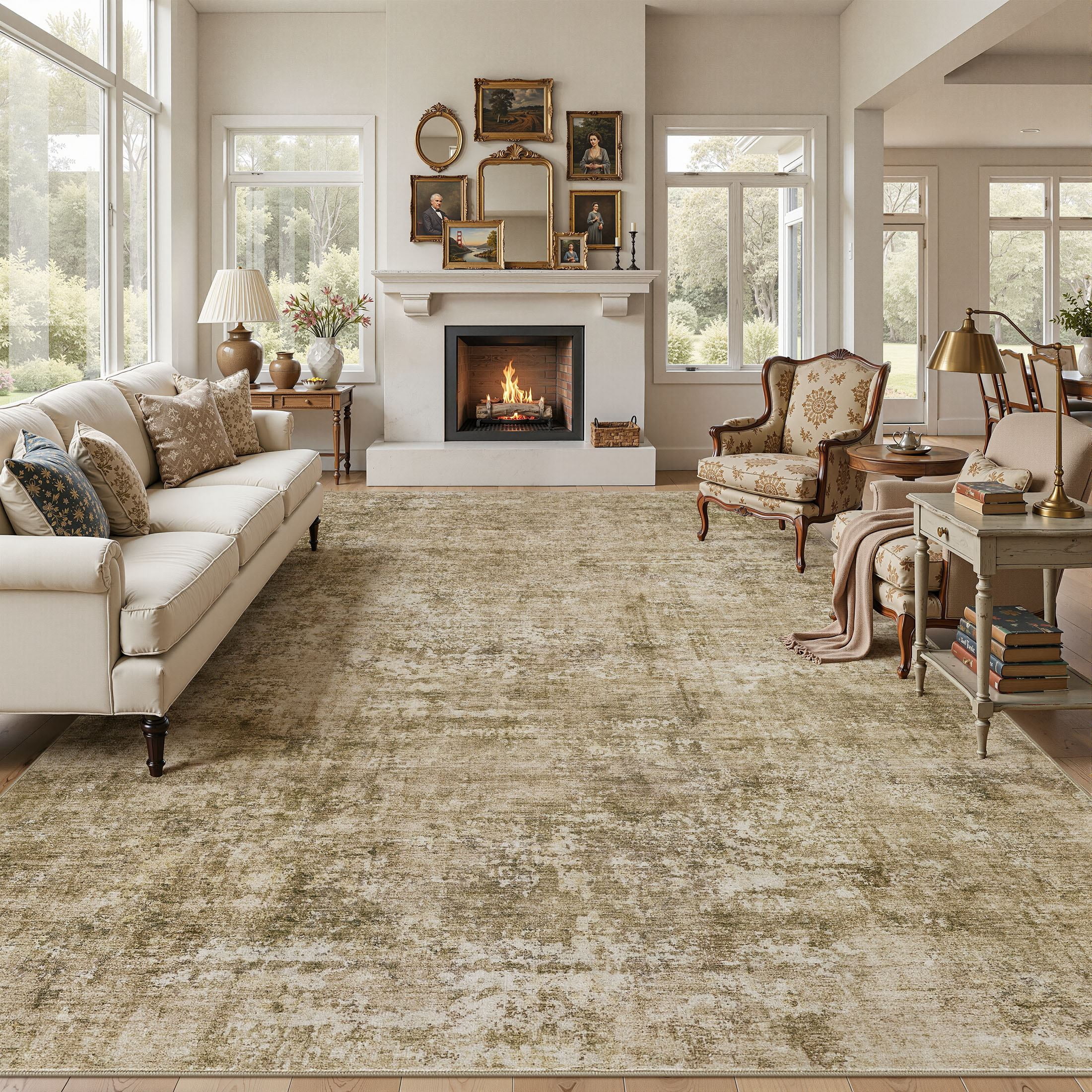 UERMEI 10'x14' Large Area Rugs for Living Room, Washable Non-slip Soft ...