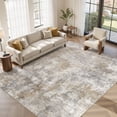 thumbnail image 1 of UERMEI 10x14 Washable Area Rugs for Living Room, Modern Abstract Printed Rug, Vacuum-Friendly, Non Slip Indoor Rug for Bedroom Dining Room Home Decor Carpet, Light Brown/Gold, 1 of 9