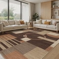 thumbnail image 1 of MICGEEK 10x14 Washable Area Rugs for Living Room, Modern Geometric Printed Rug, Vacuum-Friendly, Non Slip Indoor Rug for Bedroom Dining Room Home Decor Carpet, Brown/Beige, 1 of 8
