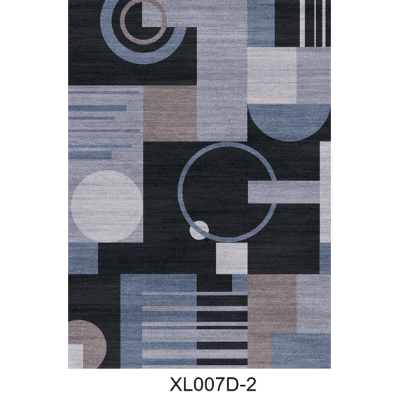 MICGEEK 10x14 Washable Area Rugs for Living Room, Modern Geometric Printed Rug, Vacuum-Friendly, Non Slip Indoor Rug for Bedroom Dining Room Home Decor Carpet, Charcoal Blue