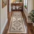 thumbnail image 1 of UERMEI 2'x6' Runner Rug for Hallway, Machine Washable Vintage Runner Rug Distressed, Non Slip Kitchen Floor Mat, Low Pile Rugs for Kitchen Halfway Bedroom Laundry Entryway, Brown Green, 1 of 10