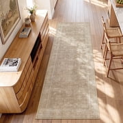 UERMEI 2x6 Washable Runner Rugs for Hallway, Modern Vintage Non Slip Indoor Rug for Entryway Doormats Bedroom Kitchen, Vacuum-Friendly Home Decor Carpet