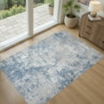 thumbnail image 1 of UERMEI 3x5 Washable Area Rugs for Living Room, Modern Abstract Printed Rug, Vacuum-Friendly, Non Slip Indoor Rug for Bedroom Entryway Home Decor Carpet, Ice Blue, 1 of 7
