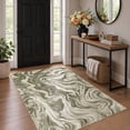 thumbnail image 1 of UERMEI 3'x5' Washable Area Rugs for Entryway Kitchen Bathroom, Non-Slip Soft Low Pile Modern Abstract Inddor Door Mat, Sage Green Cream, 1 of 7