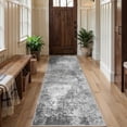 thumbnail image 1 of UERMEI 3'x8' Runner Rug, Washable Non-Slip Indoor Runner Rug for Kitchen Halfway Laundry Bedroom Living Room Carpet Area Rug, 3x8 ft Abstract Low Pile Kitchen Runner Rug, Dark Gray, 1 of 9