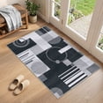thumbnail image 1 of MICGEEK 3x5 Washable Area Rugs for Living Room, Modern Geometric Printed Rug, Vacuum-Friendly, Non Slip Indoor Rug for Bedroom Dining Room Home Decor Carpet, Black/Gray, 1 of 12