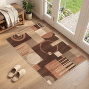 MICGEEK 3x5 Washable Area Rugs for Living Room, Modern Geometric Printed Rug, Vacuum-Friendly, Non Slip Indoor Rug for Bedroom Dining Room Home Decor Carpet, Br