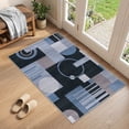 thumbnail image 1 of MICGEEK 3x5 Washable Area Rugs for Living Room, Modern Geometric Printed Rug, Vacuum-Friendly, Non Slip Indoor Rug for Bedroom Dining Room Home Decor Carpet, Charcoal Blue, 1 of 12