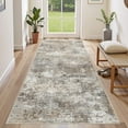 thumbnail image 1 of UERMEI 3x8 Runner Washable Area Rugs for Living Room, Modern Abstract Printed Rug, Vacuum-Friendly, Non Slip Indoor Rug for Bedroom Entryway Home Decor Carpet, Gold Brown, 1 of 7