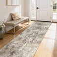 thumbnail image 1 of UERMEI 3x8 Washable Runner Rugs for Hallway, Modern Abstract Non Slip Indoor Rug for Entryway Doormats Bedroom Kitchen, Vacuum-Friendly Home Decor Carpet, Dark Brown, 1 of 5