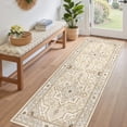 thumbnail image 1 of UERMEI 3x8 Washable Runner Rugs for Hallway, Modern Vintage Non Slip Indoor Rug for Entryway Doormats Bedroom Kitchen, Vacuum-Friendly Home Decor Carpet, Beige Brown, 1 of 9