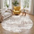 thumbnail image 1 of UERMEI 5'x5' Round Area Rugs for Living Room, Washable Non Slip Indoor Rug for Bedroom Home Decor Carpets, Modern Abstract Printed Carpet, Brown, 1 of 7