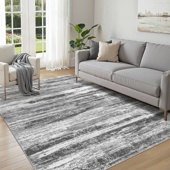 UERMEI 5'x7' Area Rugs for Living Room, Modern Abstract Washable Rug for Bedroom Office, Non-Slip Soft Low Pile Home Decor Carpet Accent Rug Indoor Rug, Dark Green