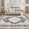 thumbnail image 1 of UERMEI 5'x7' Washable Area Rugs for Living Room, Vintage Floral Boho Printed Carpet, Non Slip Indoor Rug for Bedroom Home Decor Carpets - Black, 1 of 12