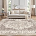 thumbnail image 1 of UERMEI 5'x7' Washable Area Rugs for Living Room, Vintage Floral Boho Printed Carpet, Non Slip Indoor Rug for Bedroom Home Decor Carpets - Brown, 1 of 12