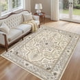 thumbnail image 1 of UERMEI 5'x7' Washable Area Rugs for Living Room, Vacuum friendly, Vintage Floral Boho Printed Carpet, Non Slip Indoor Rugs for Bedroom Home Decor Carpets, Brown/Cream, 1 of 9