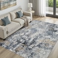 thumbnail image 1 of UERMEI 5x7 Washable Area Rugs for Living Room, Modern Abstract Printed Rug, Vacuum-Friendly, Non Slip Indoor Rug for Bedroom Dining Room Home Decor Carpet, Dark blue, 1 of 8