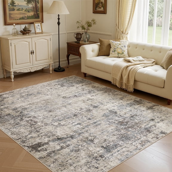 UERMEI 6'x9' Area Rugs for Living Room, Washable Non-slip Soft Indoor Modern Abstract Rug for Bedroom Dining Room Office Home Decor Carpet, Brownish Pink