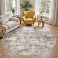 thumbnail image 1 of UERMEI 6'x6' Round Washable Area Rugs for Living Room, Modern Abstract Printed Rug, Vacuum-Friendly, Non Slip Indoor Rug for Bedroom Entryway Home Decor Carpet, Gold Brown, 1 of 6
