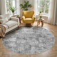 thumbnail image 1 of UERMEI 6'x6' Round Washable Area Rugs for Living Room, Modern Abstract Printed Rug, Vacuum-Friendly, Non Slip Indoor Rug for Bedroom Entryway Home Decor Carpet, Gray, 1 of 6