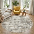 thumbnail image 1 of UERMEI 6'x6' Round Washable Area Rugs for Living Room, Modern Abstract Printed Rug, Vacuum-Friendly, Non Slip Indoor Rug for Bedroom Entryway Home Decor Carpet, Gold Brown, 1 of 6