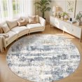 thumbnail image 1 of UERMEI 6'x6' Round Area Rugs for Living Room, Washable Non Slip Indoor Rug for Bedroom Home Decor Carpets, Modern Abstract Printed Carpet, Blue, 1 of 7